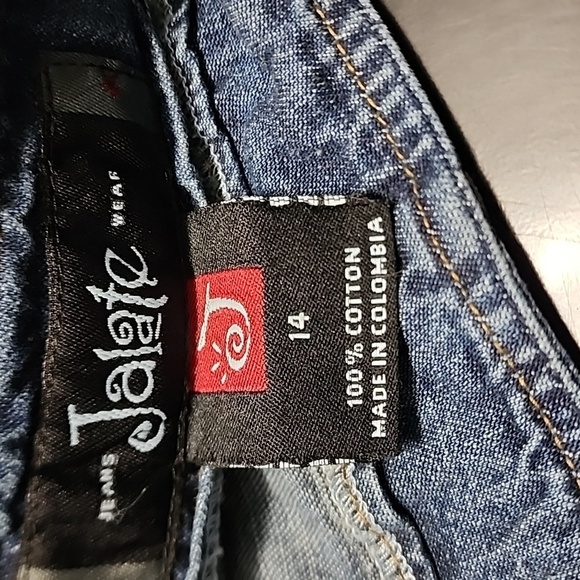 Vintage Jalate Jean Skirt W/lace-up Feature Sz 14 - Picture 6 of 6